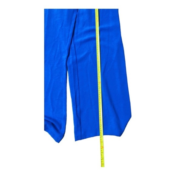 TAHARI blue smocked waist sleeveless  keyhole neck belted‎ jumpsuit size 6 new - Picture 14 of 16